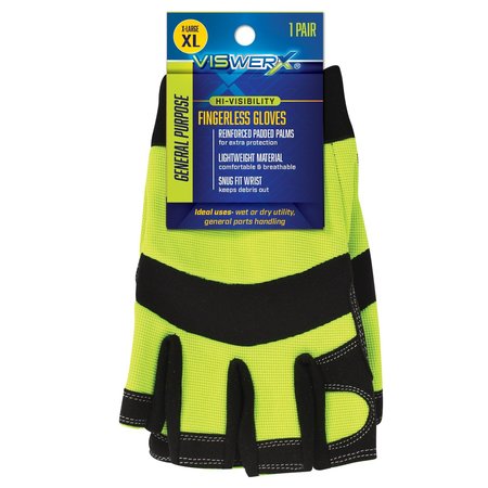 VISWERX Hi-Vis Fingerless Glove-Adj Wrist XL 127-11048